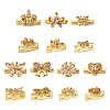 14Pcs 7 Style Rack Plating Brass Pave Cubic Zirconia Slide Charms KK-TA0001-36-11