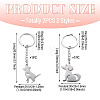 2Pcs 2 Styles 201 Stainless Steel Keychains KEYC-TAD0001-15A-3