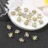 SHEGRACE Brass Pave Cubic Zirconia Rectangle Connector Charms XGRQ2O670-438C-P-4