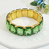 Brass Glass Beads Stretch Bracelets for Women FS-WG7A350-09-1