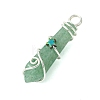 Natural Mixed Stone Pointed Pendants PALLOY-JF02803-04-4