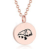 Flat Round with Dog Pendant Necklace PW-WG45E97-04-1