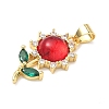 Brass Micro Pave Cubic Zirconia Pendants KK-H539-12G-05-2