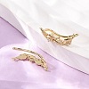 Brass Pave Cubic Zirconia Stud Crawler Earrings KK-CBAA351-20G-01-2