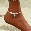 Starfish Alloy Glass Beaded Charm Anklets WGC96C8-01-1