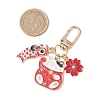 Fortune Cat Fish Flower Alloy Enamel Pendant Decorations HJEW-JM02873-01-3