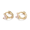 Butterfly Sparkling Cubic Zirconia Hoop Earrings for Girl Women EJEW-H126-26G-B-1