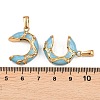 304 Stainless Steel Rhinestone Pendants STAS-P438-01G-01-3