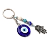 Handmade Evil Eye Iron Lampwork Pendant Keychains KEYC-JKC01387-4