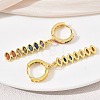 Brass Pave Cubic Zirconia Hoop Dangle Earrings KK-CBAD9DF-02G-A-5