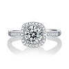 Rhodium Plated 925 Sterling Silver Micro Pave Moissanite Adjustable Rings for Women WGFA800-04-4