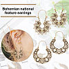 12 Pairs 12 Style Bohemia Hollow Out Heart & Flower & Teardrop & Flat Round Alloy Hoop Earrings EJEW-AN0003-37-3