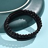 Natural Lava Rock & Glass Round Beaded Bracelets BJEW-G732-02A-3