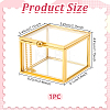 Transparent Glass Jewelry Organizer Display Cases with Metal Frame ODIS-WH0025-357A-3