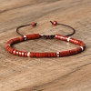 Natural Red Jasper Beaded Braided Bracelets QH4784-25-1