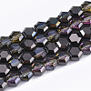Electroplate Glass Beads Strands X-EGLA-T018-03-A01-1