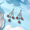 Natural Rudraksha Dangle Earrings EJEW-TA00537-2