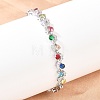 Platinum Tone Brass Micro Pave Cubic Zirconia Tennis Bracelets BJEW-B160-08P-1