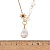 Natural Baroque Keshi Pearl Nuggets Pendant 304 Stainless Steel Cable Chain Necklaces for Women NJEW-JN06697-4