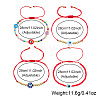 4Pcs 4 Styles Handmade Lampwork & Glass & Brass Beads Braided Bead Bracelets OA0738-1-4