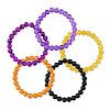 5 Colors Halloween Glass Beads Beaded Stretch Bracelet Sets BJEW-TAC0026-2