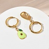 Fruit 304 Stainless Steel Enamel Hoop Dangle Earrings EJEW-T059-01C-3