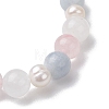 Natural Mixed Gemstone & Pearl Round Beaded Stretch Bracelets for Women BJEW-JB11041-6