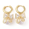 Rack Plating Brass Micro Pave Clear Cubic Zirconia Leverback Earrings for Women EJEW-G394-41G-1