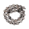 Natural Tourmalinated Quartz Beads Strands G-B094-A25-01-4