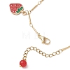 Strawberry Alloy Enamel Charm Bracelets BJEW-JB13143-4