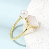 Adjustable Brass White Shell Cuff Rings SH-CBA3B38-01G-2