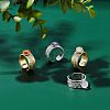 Unicraftale 4Pcs 2 Colors 304 Stainless Steel Open Cuff Ring Findings STAS-UN0038-04-6