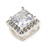 Brass Micro Pave Cubic Zirconia Beads KK-D408-11S-06A-2