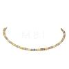 Round Natural Lemon Jade & Dyed Natural White Jade Heishi Beaded Necklaces for Women NJEW-JN06001-2