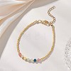 Chakra Dyed Natural Malaysia Jade Rondelle Beads & Glass Seed Beaded Bracelets for Women BJEW-JB13075-1