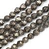Natural Gold Pyrite/Golden Pyrite Beads Strands G-G458-I01-6mm-2