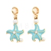 Alloy Enamel European Dangle Charms AL-CBAC2D3-01G-01-1