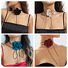 4Pcs 4 Colors Cloth Flower Collar Choker Necklace for Women Bride Wedding Party AJEW-TA0001-26-6