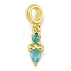 Rack Plating Brass Pave Light Blue Cubic Zirconia Lipstick European Dangle Charms KK-Z067-53G-1