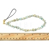 Natural Flower Amazonite Chip & CCB Plastic Round Beaded Mobile Straps HJEW-FZ00005-3