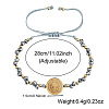 Adjustable Glass & Brass Beads Braided Bead Bracelets VF6330-4