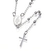 Non-Tarnish 304 Stainless Steel Rosary Bead Necklaces LS-NJEW-D285-40P-1