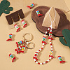 5Pcs Boot Baking Paint Glass Enamel  Beads LAMP-TADJ0001-08G-6