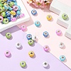 60Pcs 6 Colors Opaque Resin Rondelle European Beads RESI-YW0006-43-5