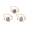 Copper Wired Natural Pearl Finger Rings RJEW-JR00979-2