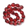 Transparent Glass Enamel Beads Strawberry LAMP-V001-05C-2