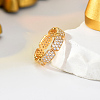 Brass Micro Pave Cubic Zirconia Finger Rings for Women SB1498-5-1