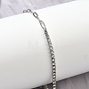 304 Stainless Steel Paperclip Chain & Rhinestone Cup Chains  Bracelets for Women BJEW-D456-06P-1