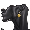 Valentine's Day Flower Natural & Dyed Malaysia Jade Dangle Stud Earrings EJEW-MZ00716-02-5