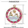 304 Stainless Steel Enamel Pendants STAS-OY008-11G-2